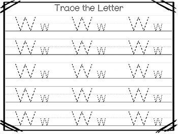 21 All About the Letter Ww No Prep Tracing Phonics Worksheets and ...