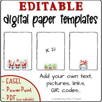 Preview of 21 Christmas paper templates for POWERPOINT and EASEL
