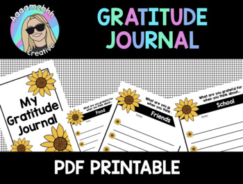 Preview of 21 Day Gratitude Journal - with Topics