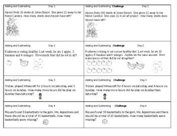 Preview of 21 Differentiated single and double digit Math Word Problems