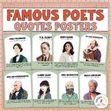 Preview of 21 Famous Poets Quotes Posters | bulletin board | National poetry month Posters