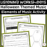 Halloween Music Listening Worksheets