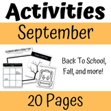 21 September Themed Early Finisher Activities