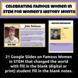 21 Women in STEM Slides and Fill in the Blank Notes (Math 