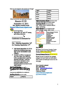 Preview of 2.1.4 A Walk in the Desert Reading Street 2nd Grade Newsletter Unit 1 Week 4