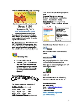 Preview of 2.1.5 The Strongest One Reading Street 2nd Grade Newsletter Unit 1 Week 5