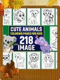 218 Cute Animals Coloring Pages for Kids: "Coloring Safari