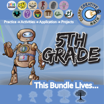 Preview of 21st Century 5th Grade Math Curriculum -- ALL OF IT + Free Downloads FOR LIFE!!!