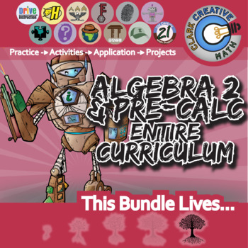 Preview of Clark Creative Algebra 2 / Pre-Calculus Curriculum -- ALL OF IT + Free Downloads