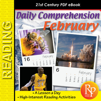 Preview of 21st Century FEBRUARY DAILY COMPREHENSION: High Interest Reading Activities