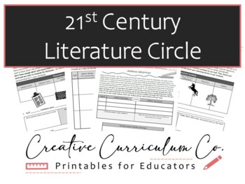 Preview of 21st Century Literature Circle ELA reading group roles worksheet bundle