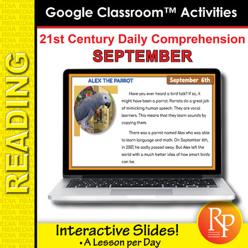 Preview of Daily Comprehension - SEPTEMBER - 21st Century: Hi/Lo Reading GOOGLE Activities