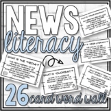 News Literacy Word Wall Bulletin Board Display and 32 Task Cards