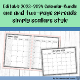 22-23 Editable Monthly Calendar Bundle Simply Scallops Style