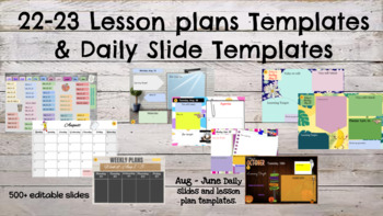 Preview of 22-23 Lesson plans & Daily Slides for Students - Google Slides Templates