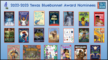 Preview of 22-23 Texas Bluebonnet Award Choice Board Bundle (20 books in one linked file)