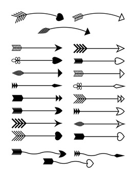 22 Arrows Clipart, Tribal Arrow Clip Art, Archery, Boho ...