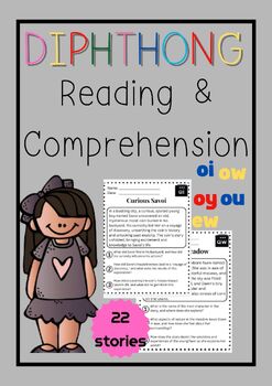 Preview of 22 Diphthong Reading Comprehension Stories - oi, oy, ew, ow, ou
