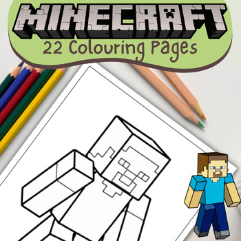 Preview of 22 Engaging Coloring Pages: Minecraft theme