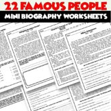 22 Famous People | Mini-Biography Worksheets | Comprehension