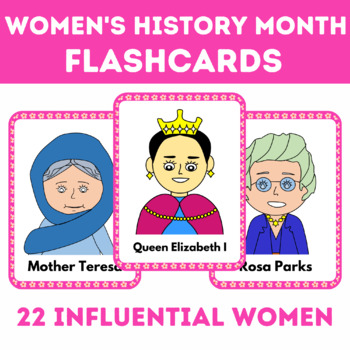 Preview of 22 Famous Women In History Flashcards  | Women's History Month