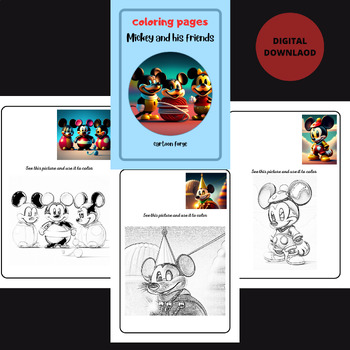 Preview of back to school,  coloring pages, MICKEY MOUSE, all about me