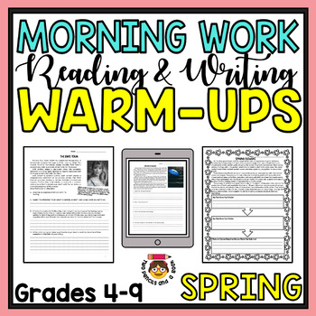Preview of 22 MORE Reading & Writing Warm-Ups | Morning Work For Spring Grades 5-12