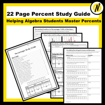 Preview of 22 Page Percent Study Guide with Complete Solutions - Tons of Practice!