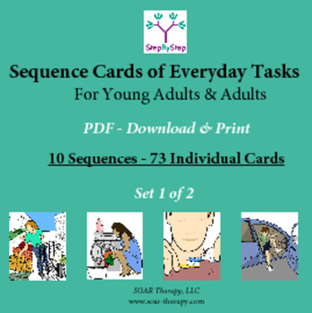 Preview of 10 Sequences of Everyday Tasks for Young Adults and Adults (Set 1 of 3)