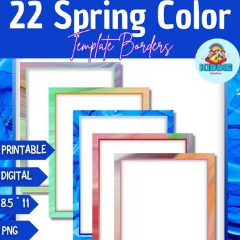 Preview of 22 Spring Color Frames | Template borders Pages Digital & Printable