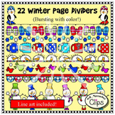 22 Winter Page Dividers! (Line art included.)