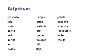 22 adjetivos comunes en español by NIC Spanish World | TpT