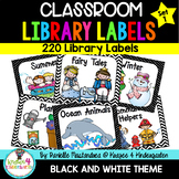 220 Classroom Library Book Bin / Basket Labels {Black & Wh