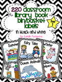 220 Classroom Library Book Bin / Basket Labels {Black and 