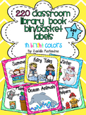220 Classroom Library Book Bin / Basket Labels {Bright Col