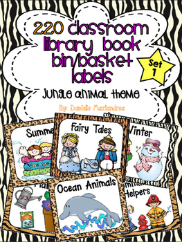 Preview of Classroom Library Labels | Book Bin Labels | Jungle Theme | Set 1