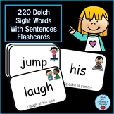 220 Dolch Sight Words With Sentences Flashcards