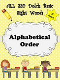 Dolch Words Worksheets: ABC Order