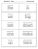 Dolch Words Worksheets: Writing Form - Trace Each Word  (1