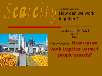 Preview of 2.2.3 Scarcity, Reading Street, 2nd Grade, Unit 2 Week 3 Power Point