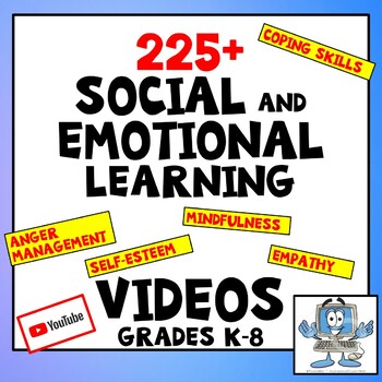 Preview of 225+ Counseling & Social-Emotional Learning Videos, ORGANIZED by TOPIC! Grds.K-8