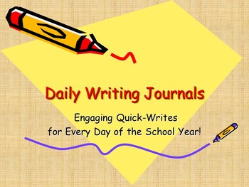 Preview of 225 Daily Quick-Write Journal Prompts for Middle School Distance Learning