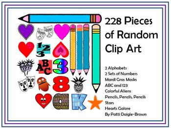 Preview of 228 Random Clip Art PNG Creations for Teachers