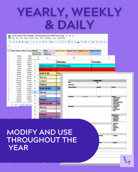 Preview of 23-24 Secondary STEM/Tech Lesson Plan Template EDITABLE BUNDLE - Google Sheets