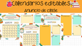 Preview of 23-24 Teacher Daily Calendar in Spanish / 23-24 Caledario editable en espanol