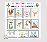 23 Christmas and New Years Handprint Art Craft Printable T