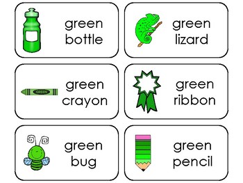 23 Color Green Printable Flashcards. Preschool-Kindergarten by Teach At  Daycare