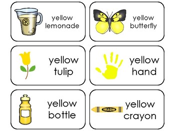 23 color yellow printable flashcards preschool