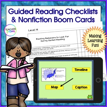 Preview of GUIDED READING CHECKLISTS  Boom Cards Nonfiction Text Features