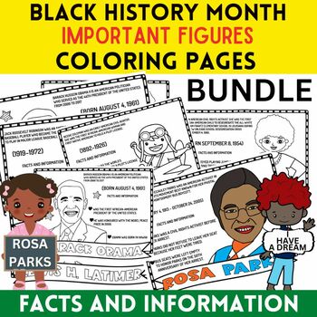 Preview of 23 Important Figures in Black History|Facts & Information ~Coloring Pages.BUNDLE